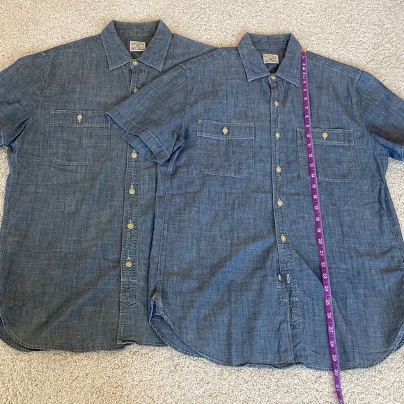 J.Crew Chambray 100% Cotton Short Sleeve Button Down Shirt - Picture 2 of 3